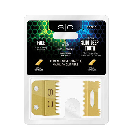 Stylecraft Slim Deep Tooth Gold Blade Replacement Set SC521G