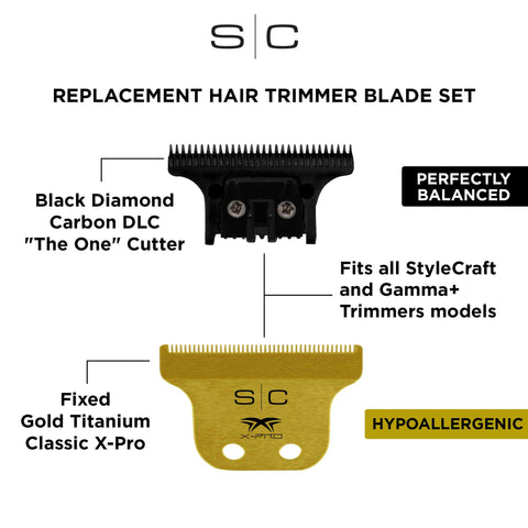 Stylecraft X-Pro DLC Gold Titanium Trimmer Blade Cutter SC529GB