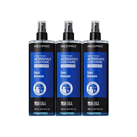 Red PRO Groomane Cooling Aftershave Cologne 16.9 Oz - 3 Pack