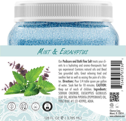 Spa Redi Pedicure & Bath Fine Salt Mint & Eucalyptus 128 Oz