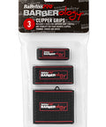 Packaging of BaBylissPRO Clipper Grips, featuring three black grip attachments for barbers and hairstylists' tools.