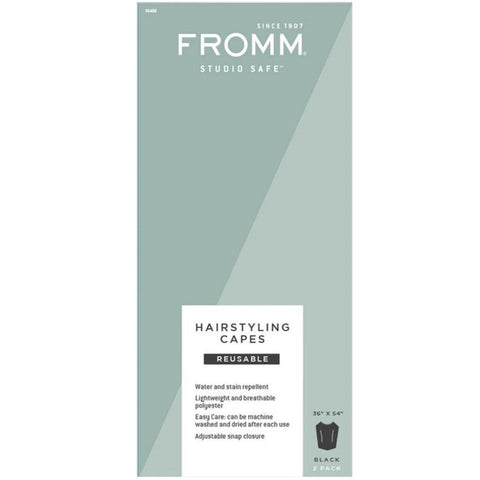 Fromm Studio Safe Reusable Hairstyling Cape 2 Pack Black