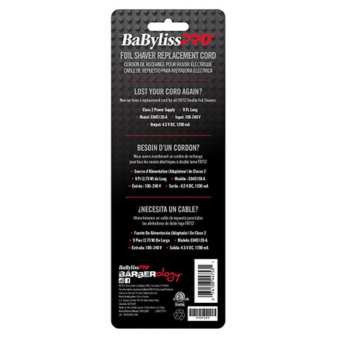 BaBylissPRO Foil Shaver Replacement Power Cord