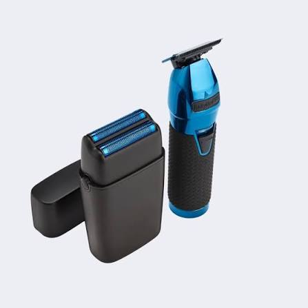 BaBylissPRO BlueFX Skeleton Trimmer & BlueFX Double Foil Shaver Bundle – Professional Cordless Combo Kit