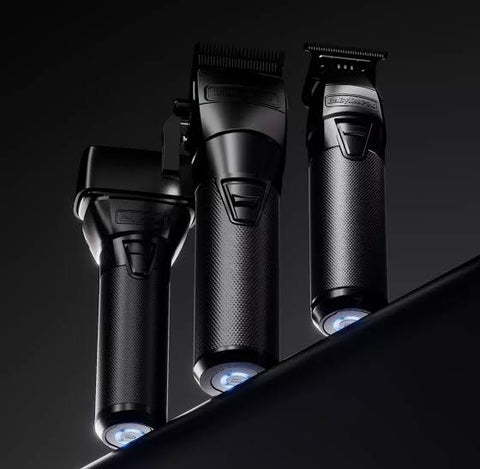 BaBylissPRO BlackFX Hair Clipper, Skeleton Trimmer & Double Foil Shaver Bundle – Professional Cordless Combo Kit