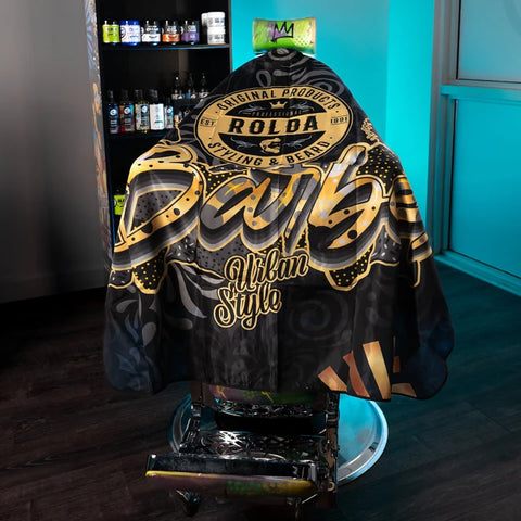 Rolda - Professional Barber Capes Urban Black Gold