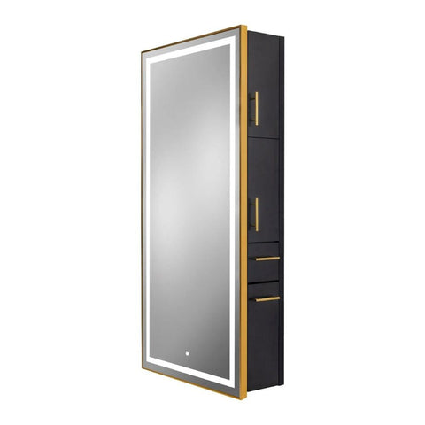Lumina 9220 Lumina Gold Frame Mirror & Storage Station