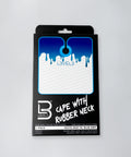 White with Blue Trim Rubber Neck Cutting Cape